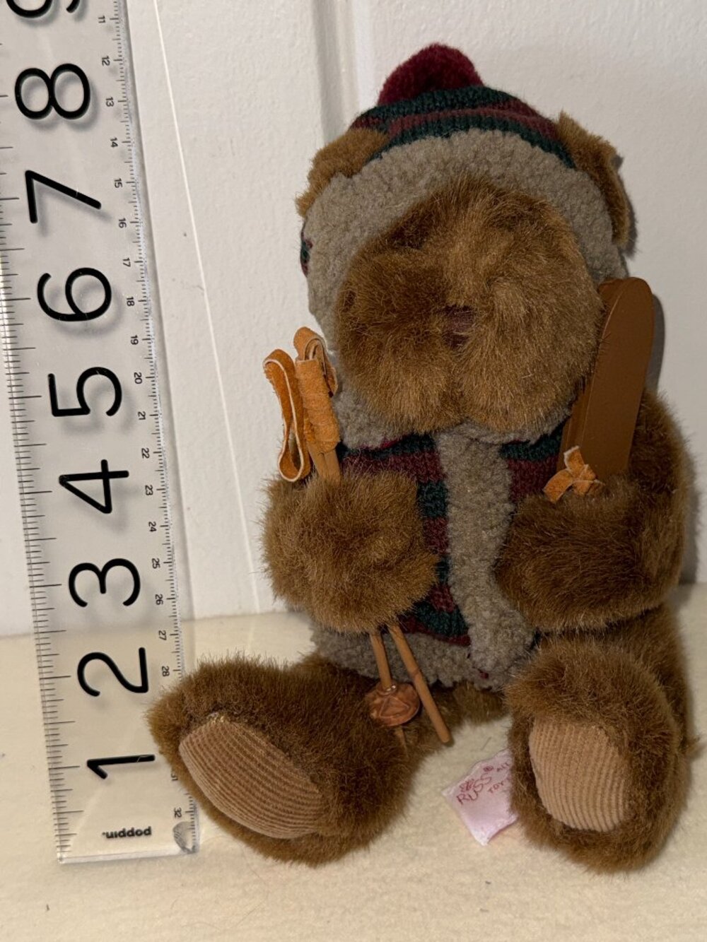Russ Berrie Teddy Bear Skiing Bear 7" Plush Collectible "Parka" Alpine Lodge Ski